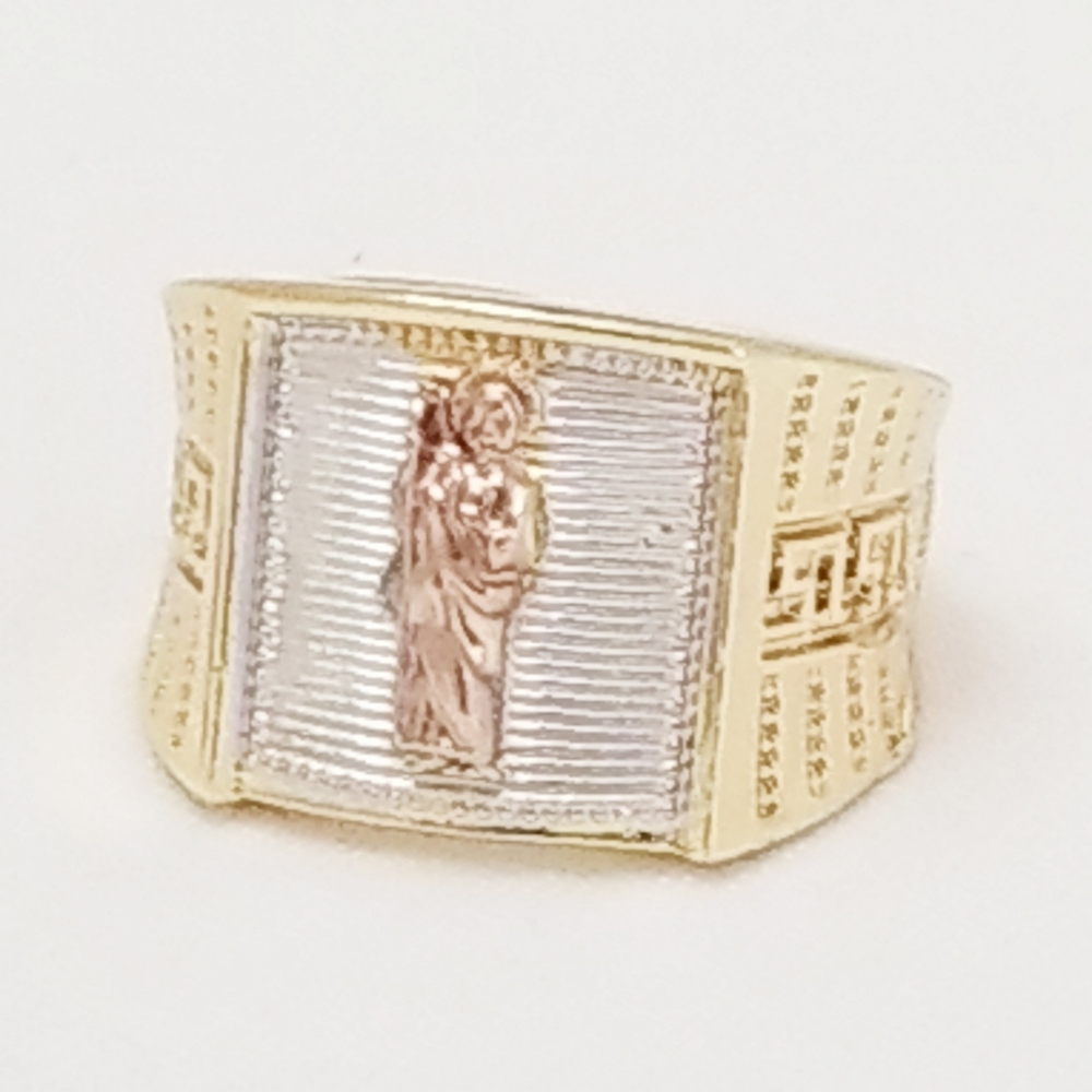Saint Jude Men's Ring. 14K Gold Plated. New